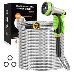 Garden Hose 50FT, Stainless Steel Heavy Duty Water Hose.